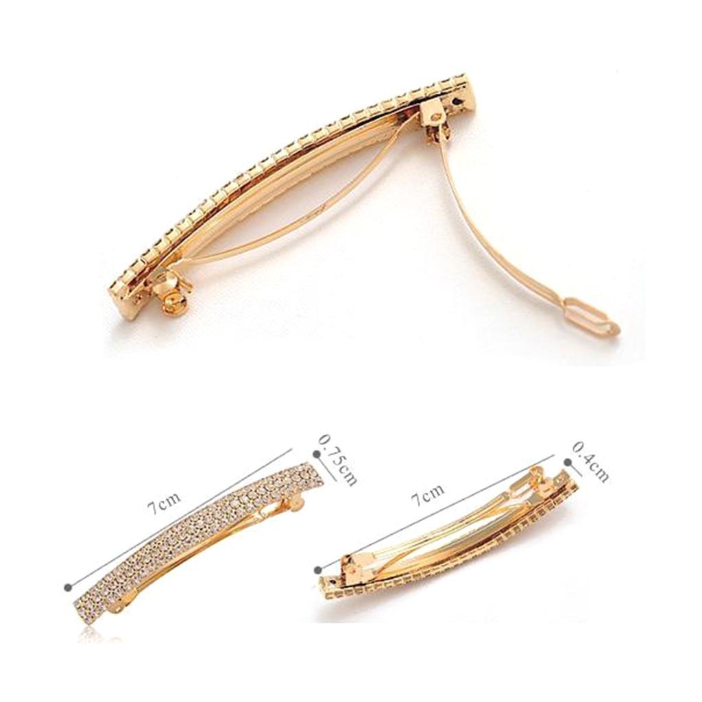 Wrap Ring Gold - Womens Rhinestone Automatic French Hair Barrette