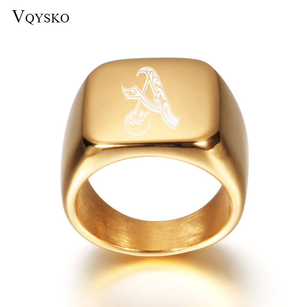 Wrap Ring Gold - Gold Tone Mens Big Letter Rings
