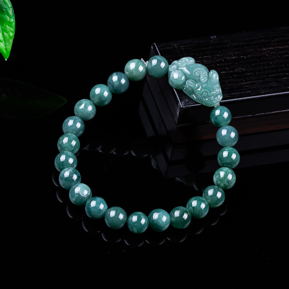 Women Accessories Bracelet - Natural Burmese Jadeite Pixiu Bracelet Vintage
