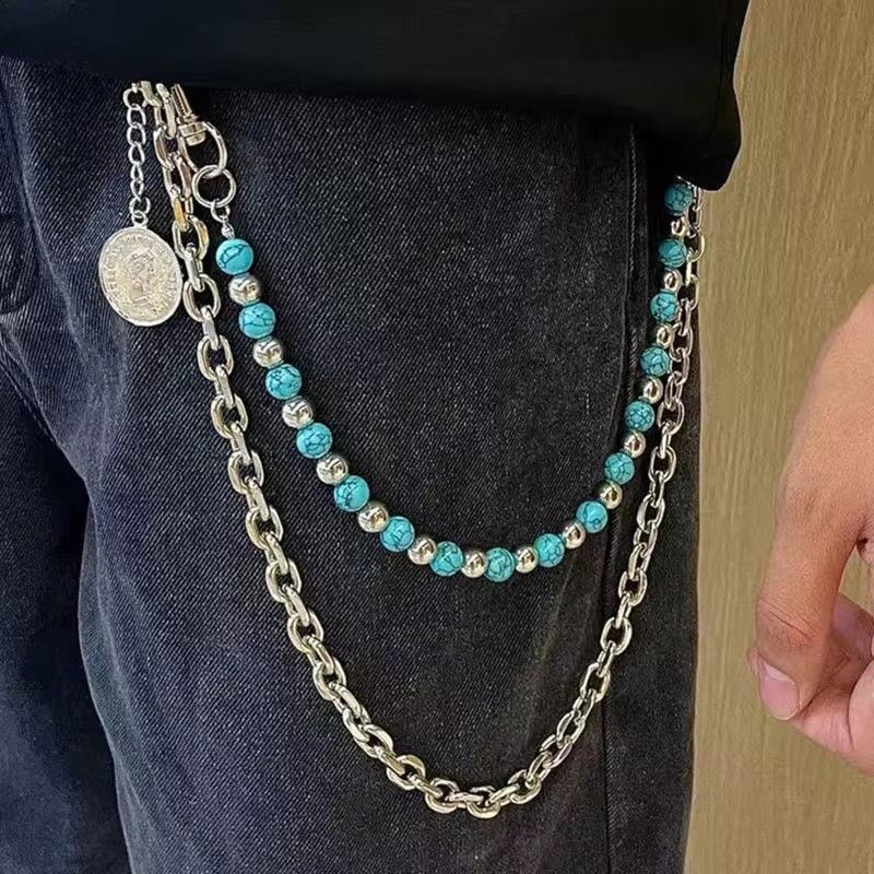 Women'S Jeans Accessories Chain - Metal Punk Rock Layered Beads Chain