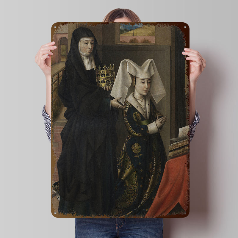 Women Accessories Poster - Religious Painting of Two Women Metal
