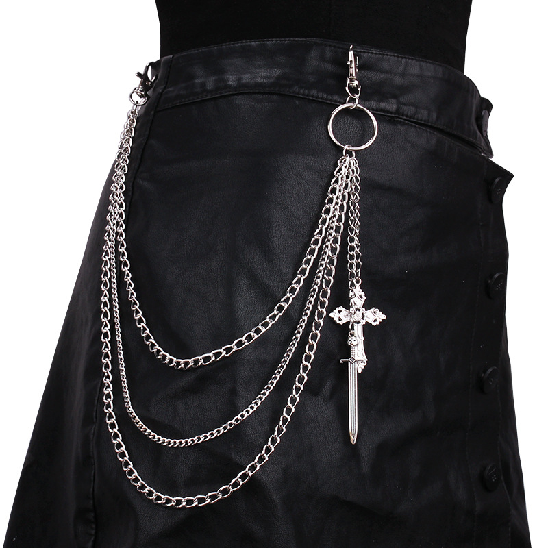 Women'S Jeans Accessories Chain - Hip Hop Skull Cross Pants Waist