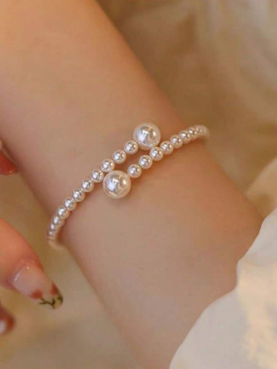 1pc Elegant Adjustable Faux Pe - Women Accessories Bracelet recension och pris