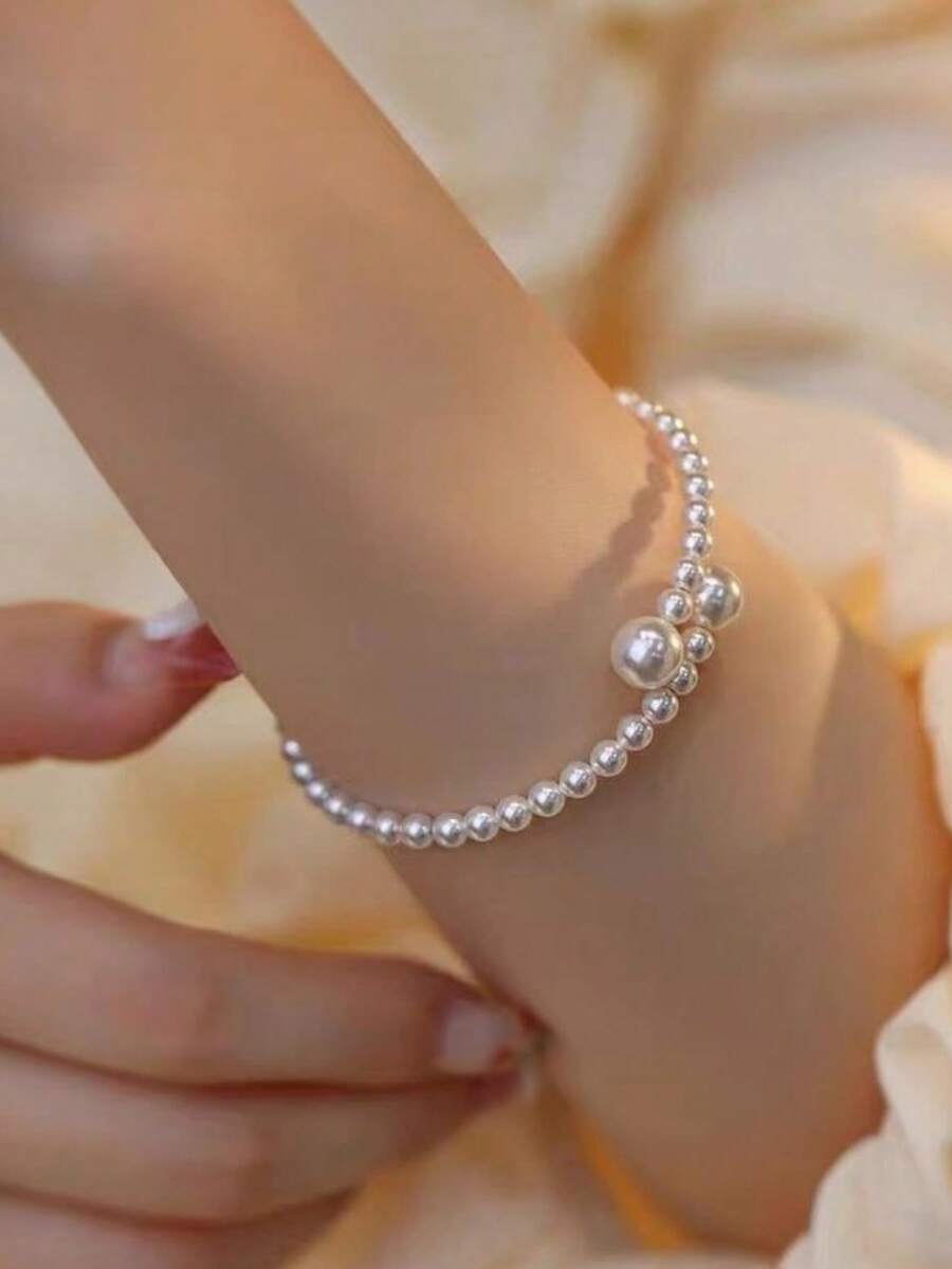 1pc Elegant Adjustable Faux Pe - Women Accessories Bracelet recension och pris