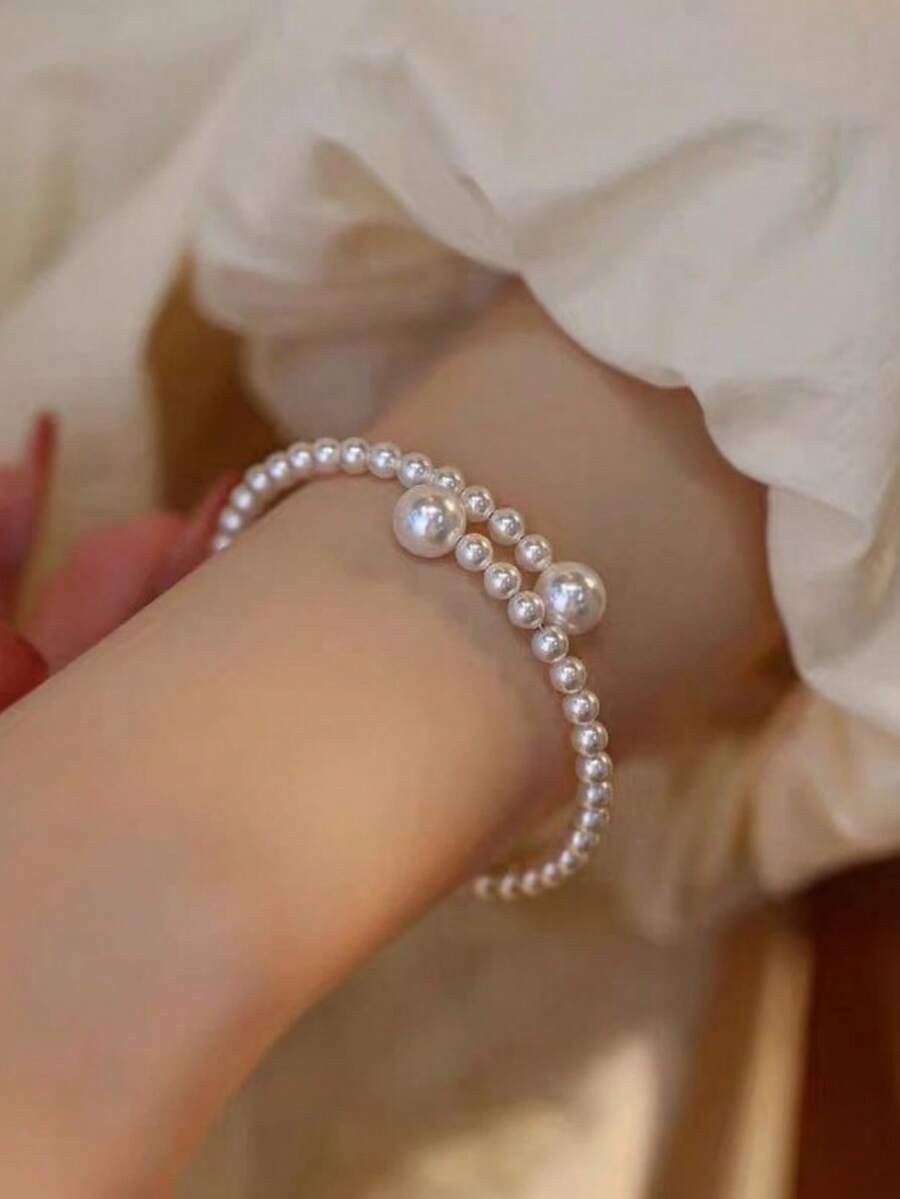 1pc Elegant Adjustable Faux Pe - Women Accessories Bracelet recension och pris