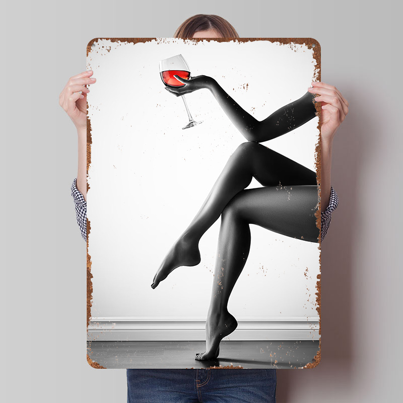 Elegant Woman With Wine Glass  - Women Accessories Poster recension och pris