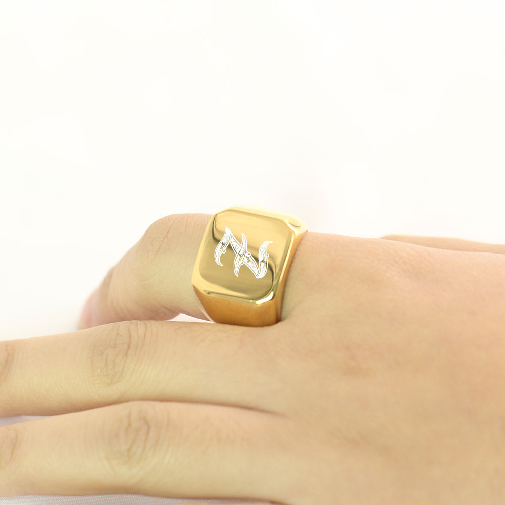 Gold Tone Mens Big Letter Ring - Wrap Ring Gold recension och pris