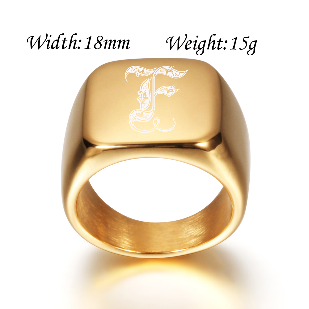 Gold Tone Mens Big Letter Ring - Wrap Ring Gold recension och pris
