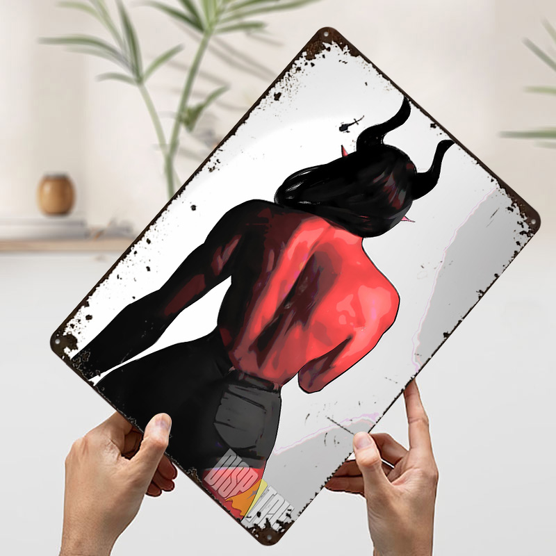 Red-skinned Demon Woman Back V - Women Accessories Poster recension och pris