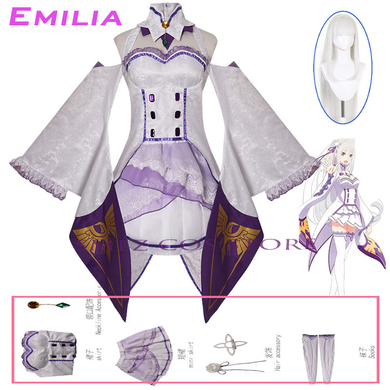 Emilia Cosplay Anime Re Zero K - Women'S Anime Accessories recension och pris
