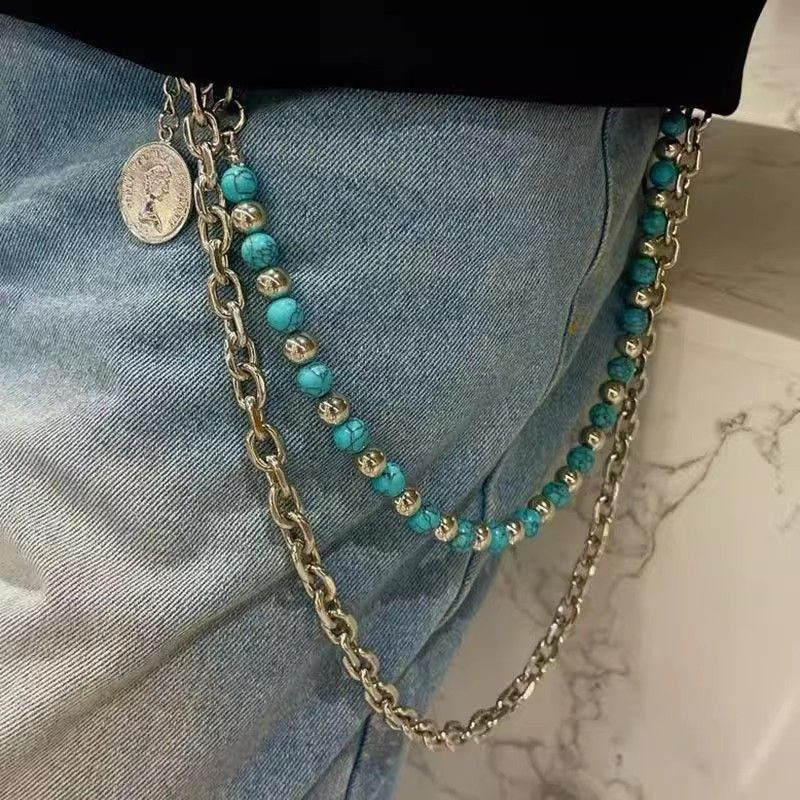 Metal Punk Rock Layered Beads  - Women'S Jeans Accessories Chain recension och pris