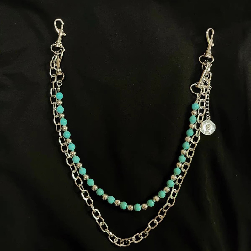 Metal Punk Rock Layered Beads  - Women'S Jeans Accessories Chain recension och pris
