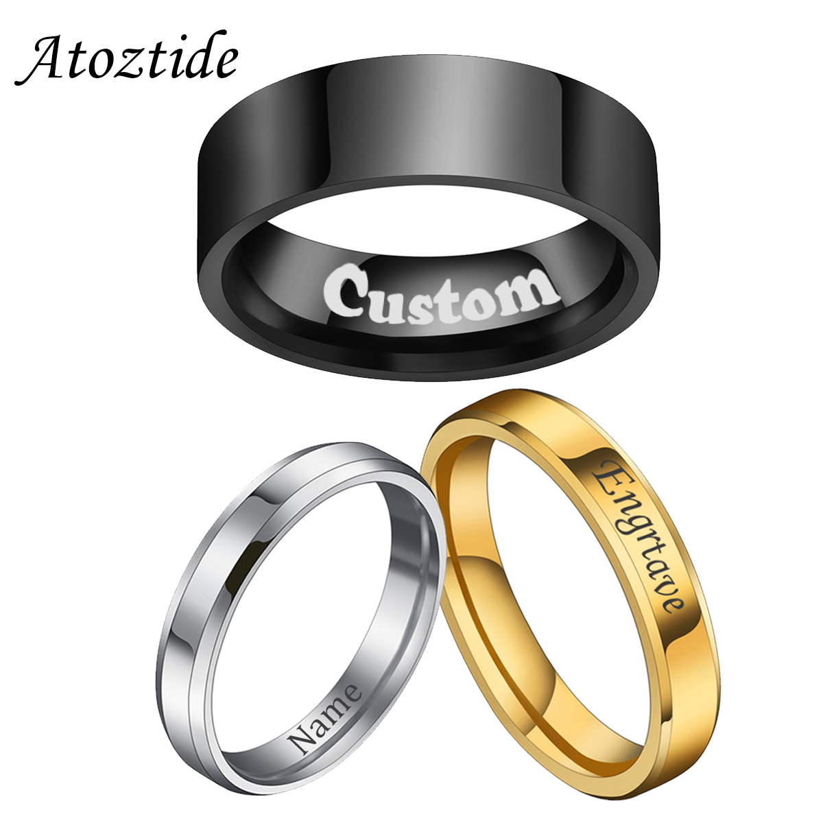 Atoztide 4/6/8mm Personalized  - Wrap Ring Gold recension och pris