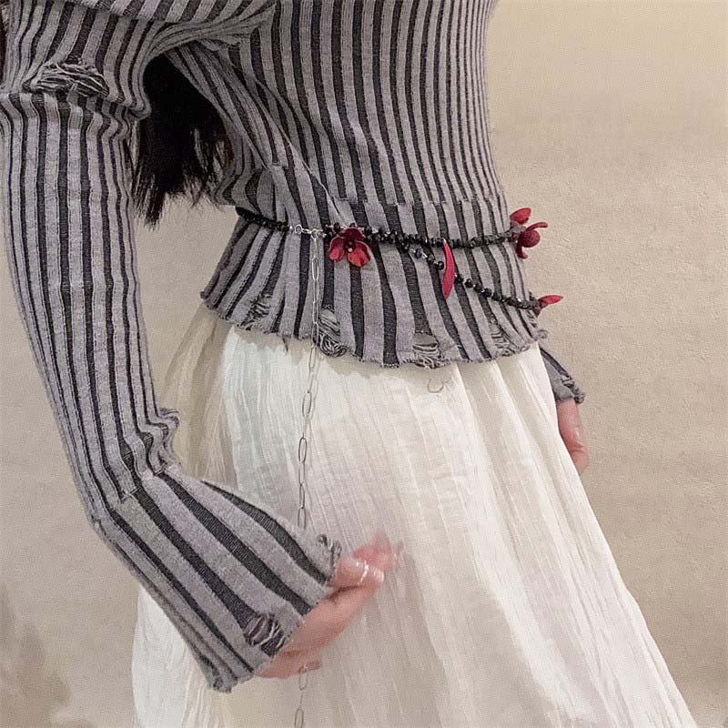 Vintage Red Flower Waist Chain - Women Jewelry Accessories For Black Dress recension och pris