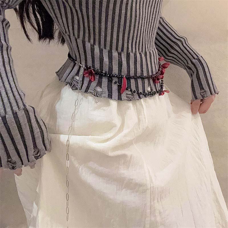Vintage Red Flower Waist Chain - Women Jewelry Accessories For Black Dress recension och pris