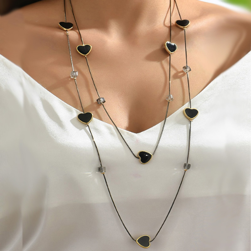 Multi Layers Black Beads Chain - Women Jewelry Accessories For Black Dress recension och pris