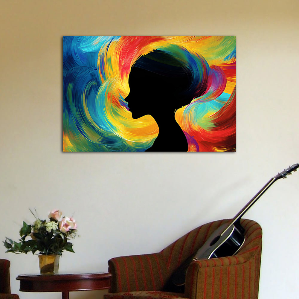 Colorful Artwork Abstract Woma - Women Accessories Poster recension och pris