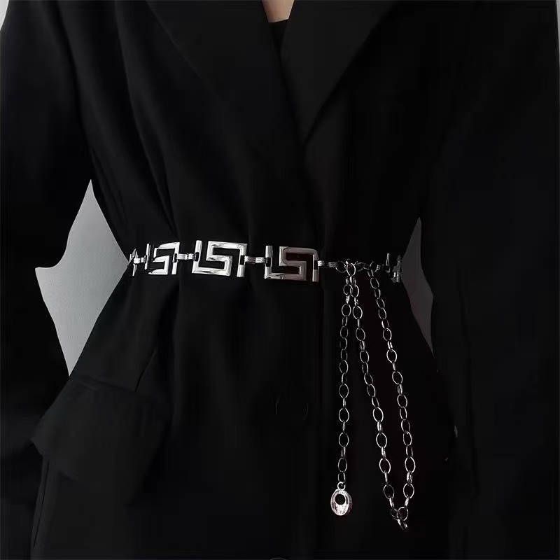 Greek Key Geometric Linked Met - Women'S Jeans Accessories Chain recension och pris