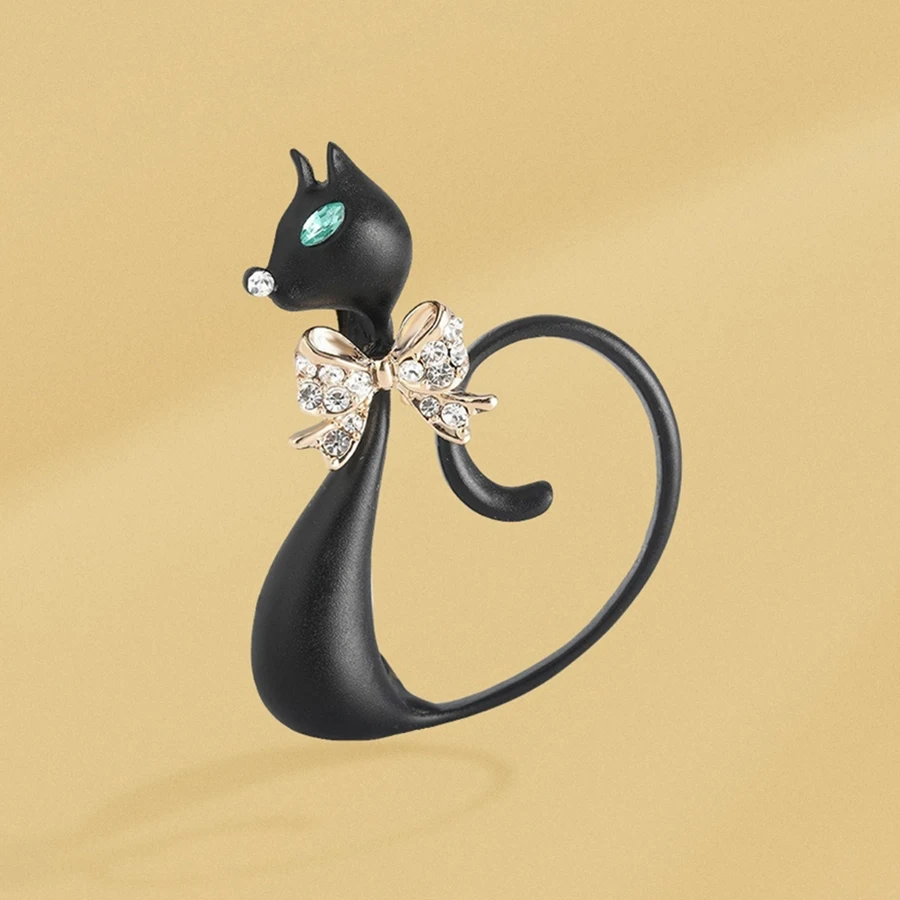 Blucome Cute Animal Black Cat  - Women Jewelry Accessories For Black Dress recension och pris