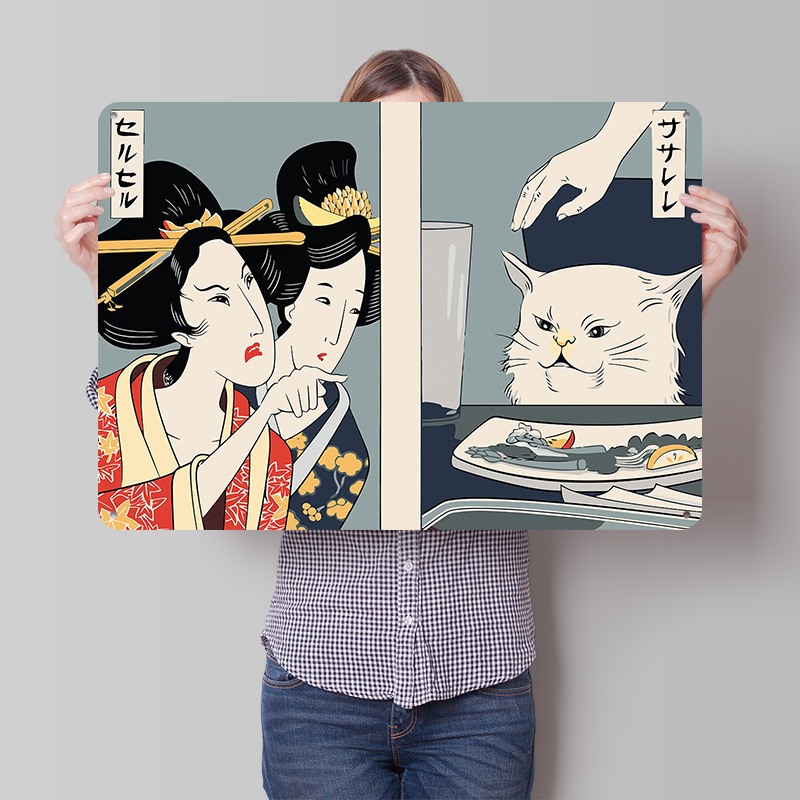 Woman Yelling At a Cat 3D Prin - Women Accessories Poster recension och pris