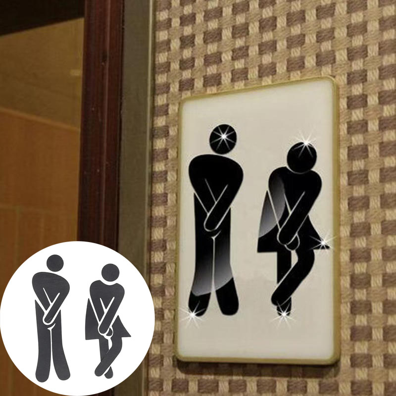 3D DIY Woman Man Toilet Door S - Women Accessories Logo recension och pris