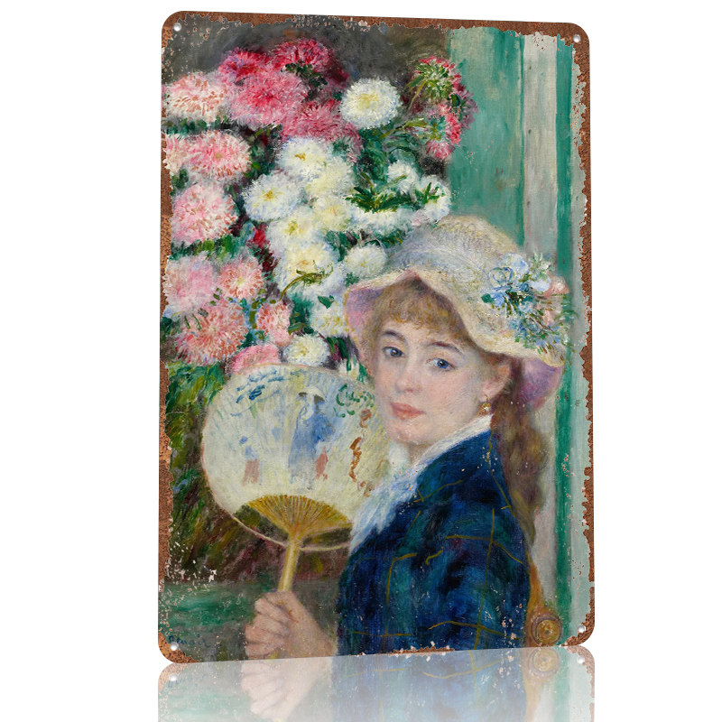Young Woman With Fan and Flowe - Women Accessories Poster recension och pris