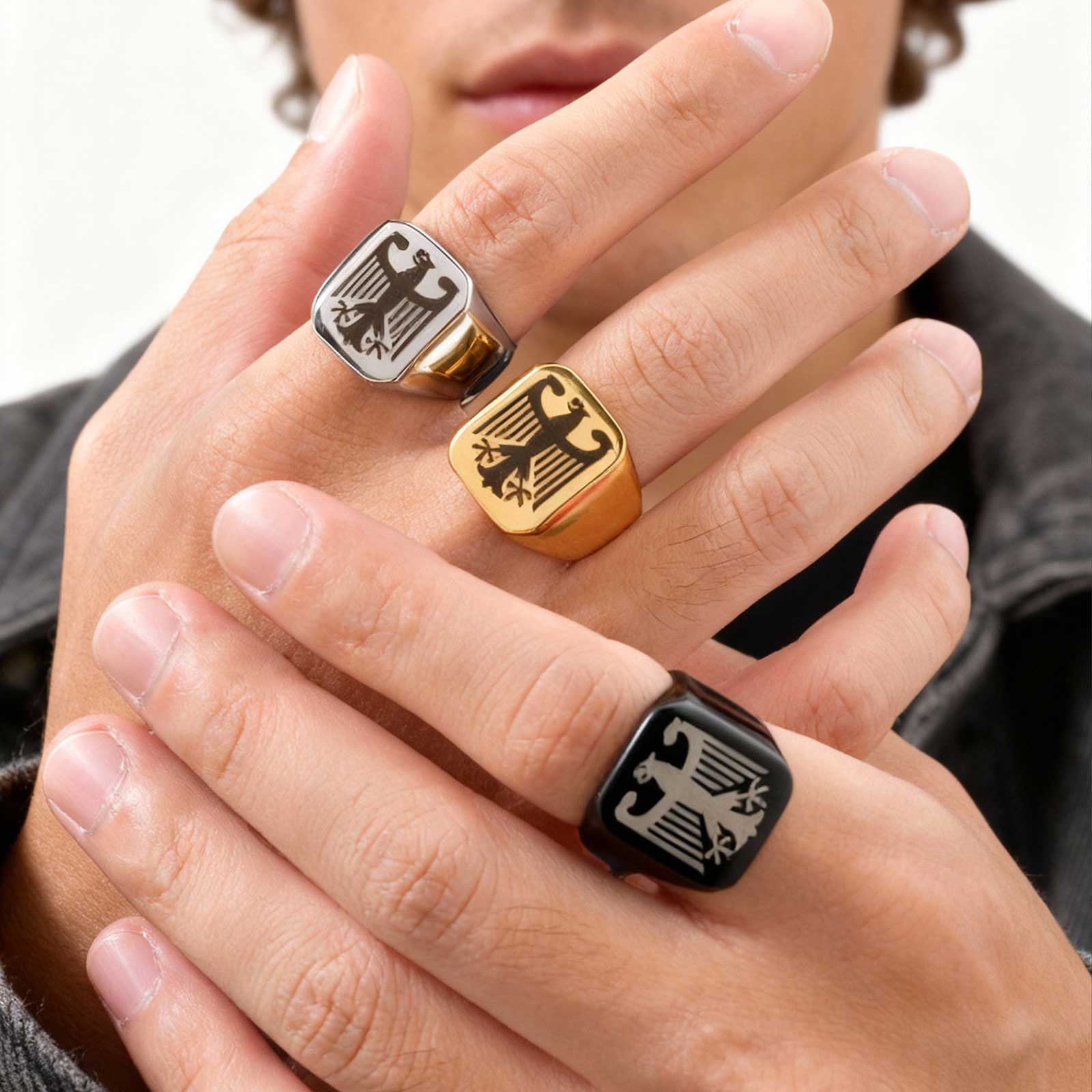 Custom Flying Hawk Eagle Ring  - Women Accessories Logo recension och pris