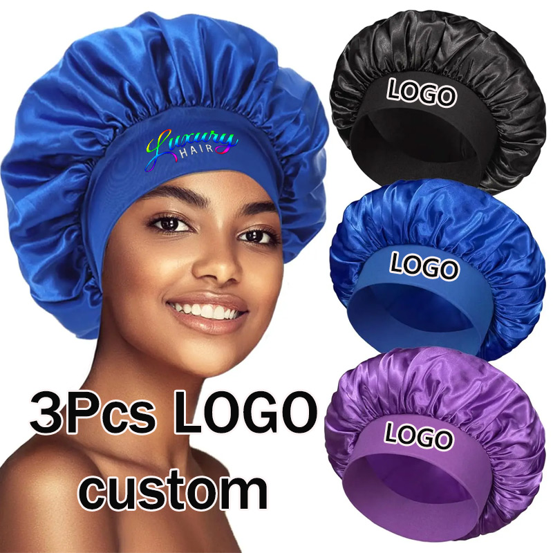 Comfy Satin Hair Bonnet 3 Pack - Women Accessories Logo recension och pris