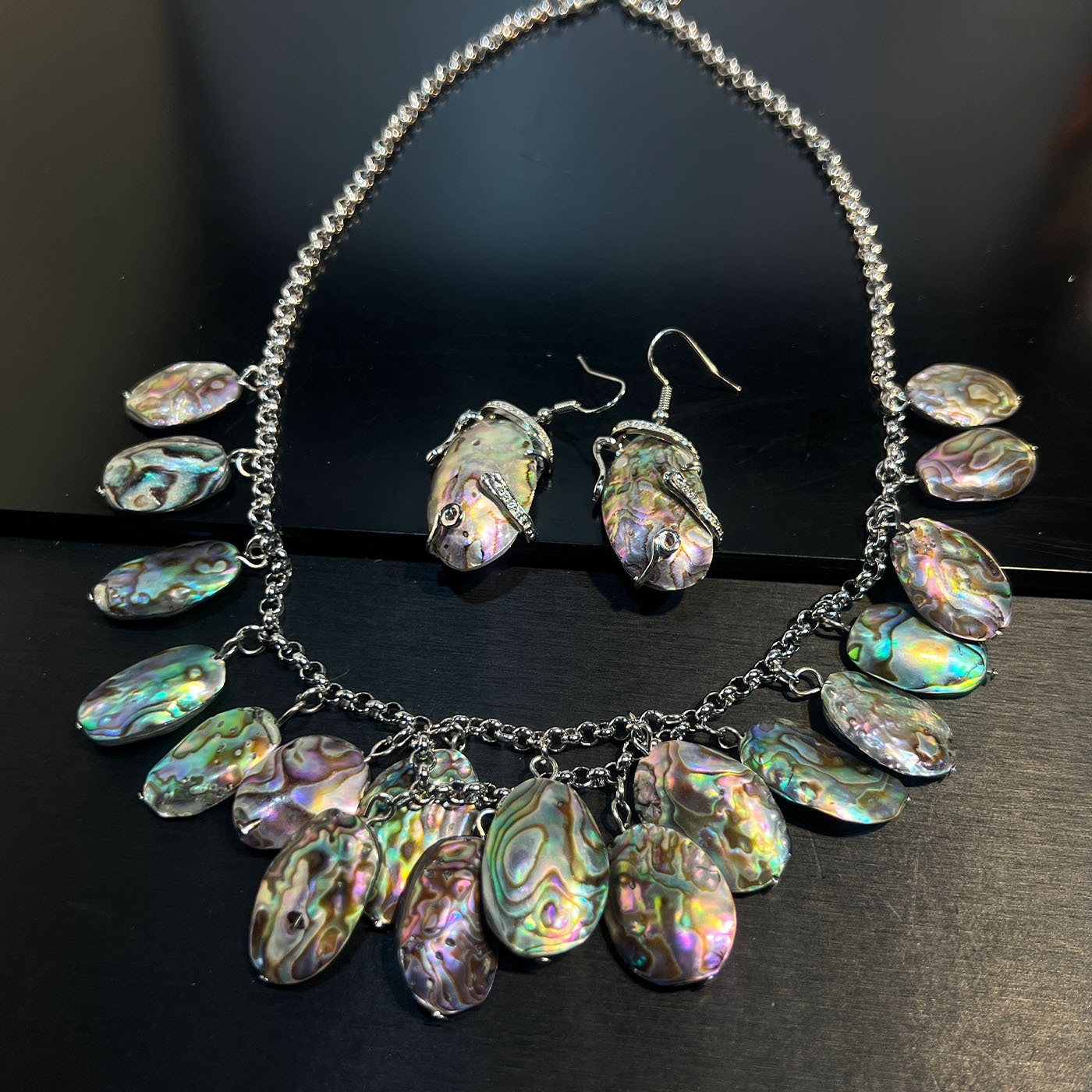 Set Jewelry Abalone white blac - Women Jewelry Accessories For Black Dress recension och pris