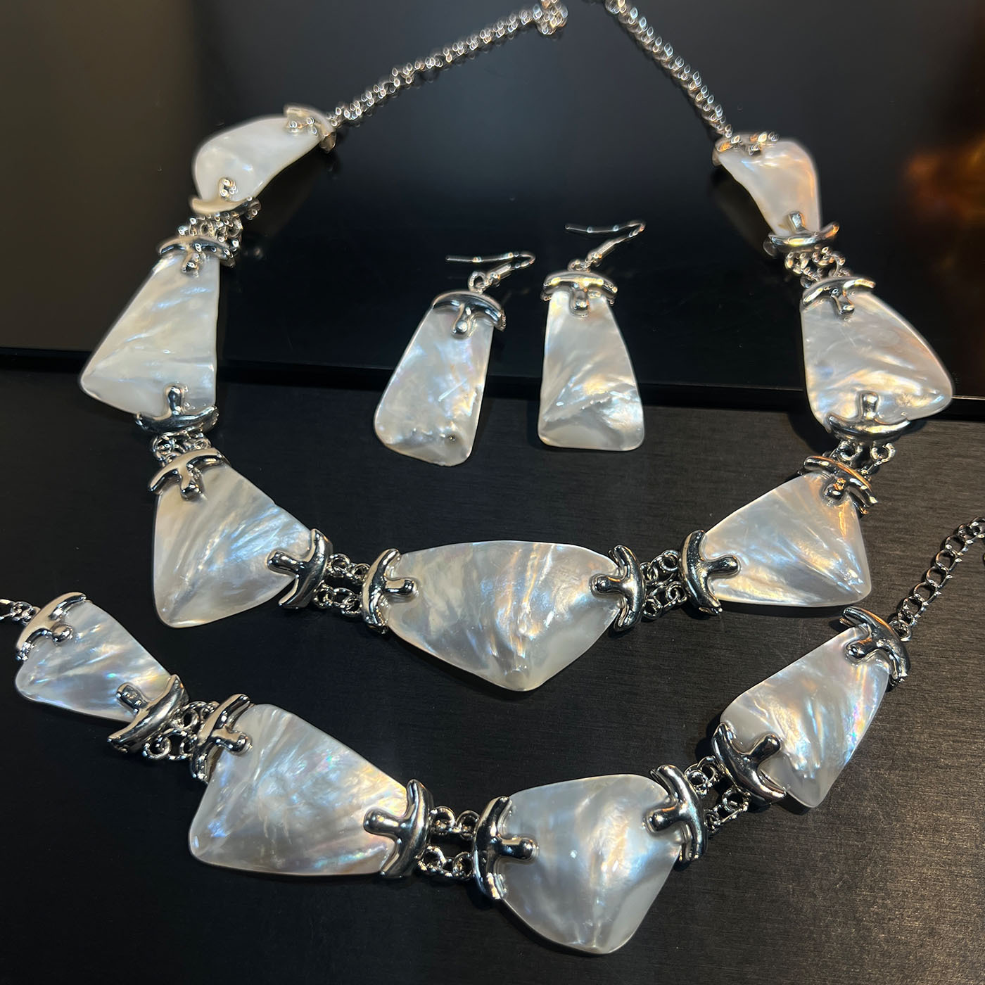 Set Jewelry Abalone white blac - Women Jewelry Accessories For Black Dress recension och pris