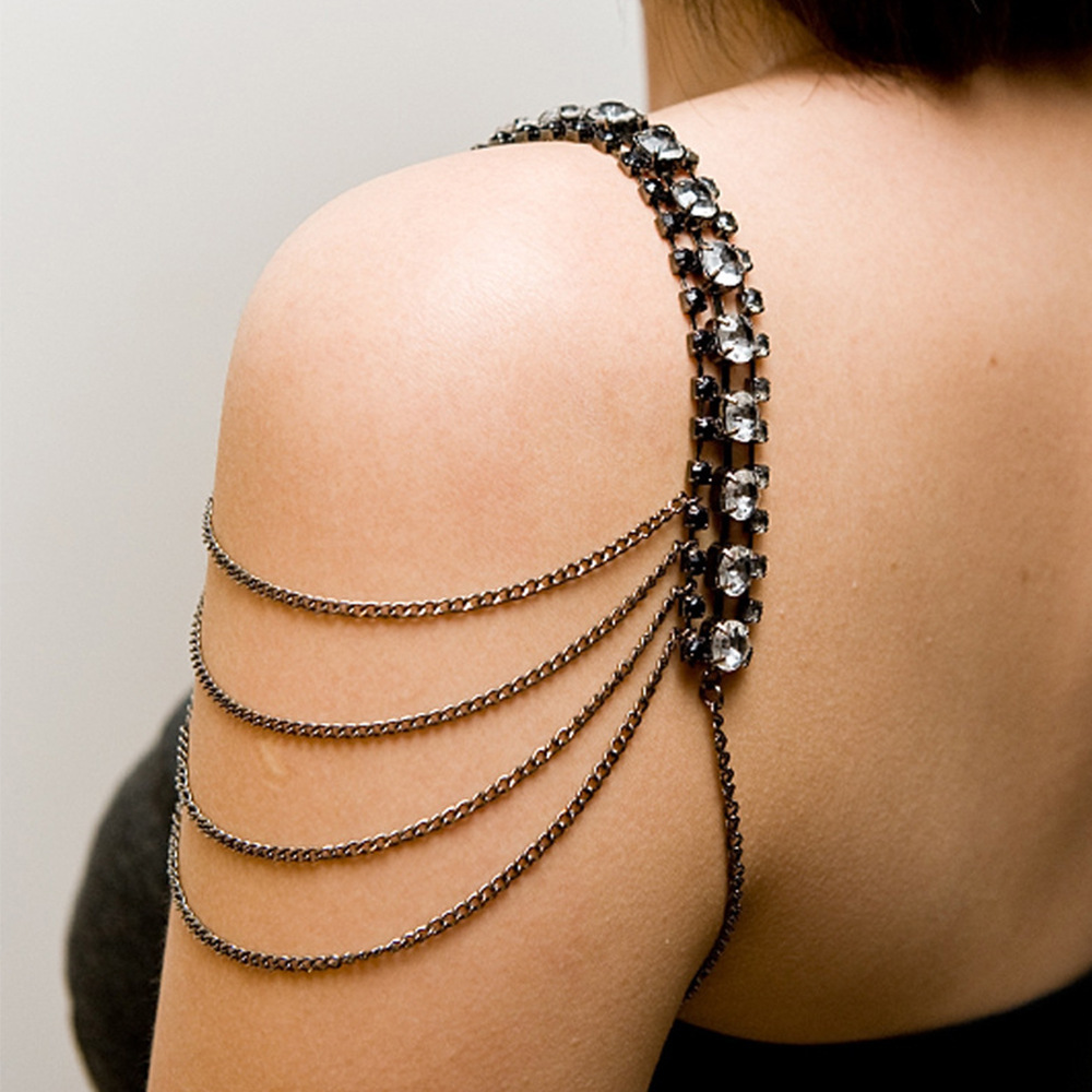 Stonefans Black Layered Should - Women Jewelry Accessories For Black Dress recension och pris
