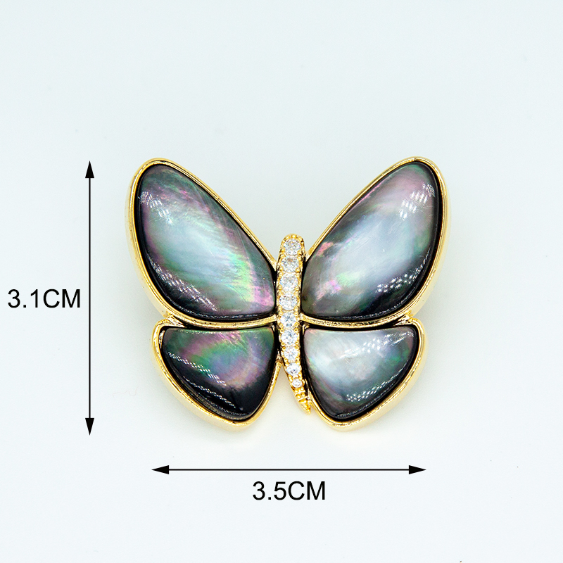 Natural Shell Butterfly Brooch - Women Jewelry Accessories For Black Dress recension och pris