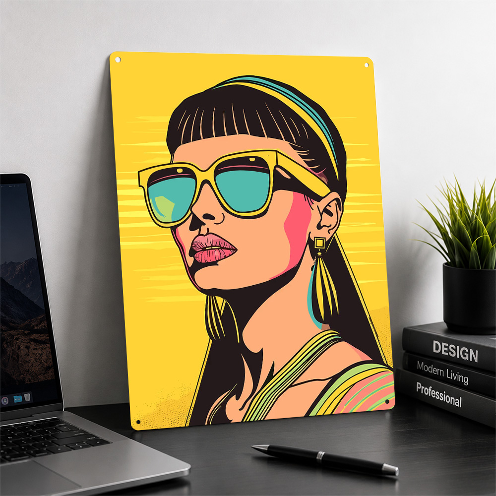 Retro Woman in Sunglasses 3D T - Women Accessories Poster recension och pris