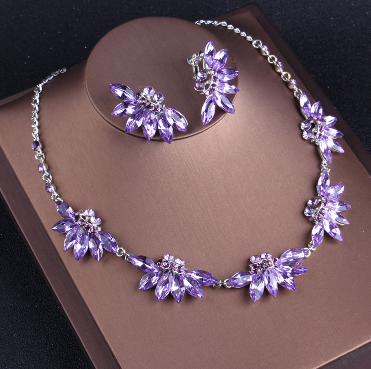 Noble Purple Crystal Bridal Je - Women Jewelry Accessories For Black Dress recension och pris